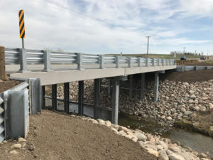 Bridge replacement, pothole creek in Cardston County