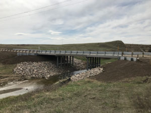 Bridge replacement, Pothole Creek in Cardston County